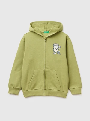 Benetton, Oversized Sweatshirt With Print, Size: XL, Light Green, Kids United Colors of Benetton