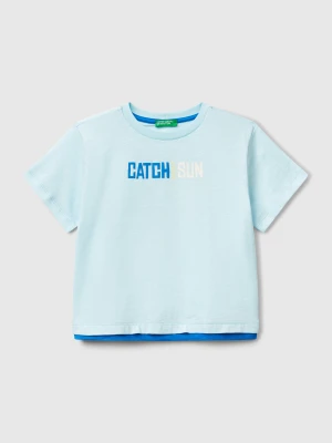 Benetton, Oversized T-shirt In Lightweight Cotton, size 116, Light Blue, Kids United Colors of Benetton
