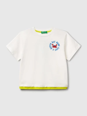 Benetton, Oversized T-shirt In Lightweight Cotton, size 110, White, Kids United Colors of Benetton