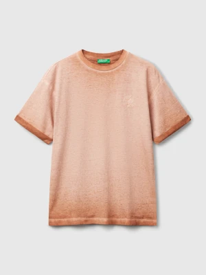 Benetton, Oversized T-shirt With Embroidery, size XL, Camel, Kids United Colors of Benetton