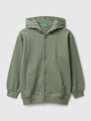 Benetton, Oversized Zip-up Sweatshirt, size XL, Military Green, Kids United Colors of Benetton