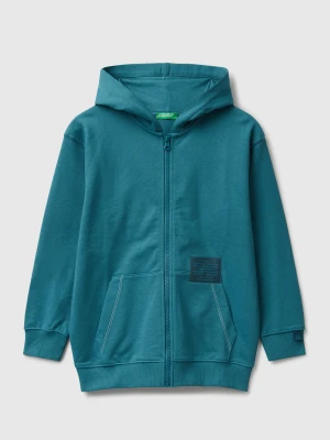 Benetton, Oversized Zip-up Sweatshirt, Size: XL, Teal, Kids United Colors of Benetton