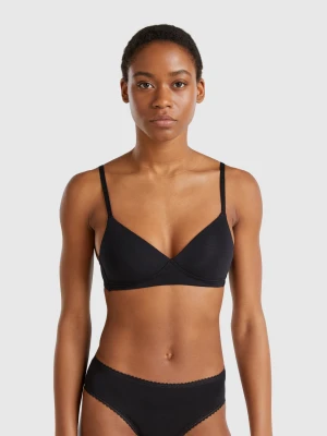 Benetton, Padded Bra In Cotton, size 1°, Black, Women United Colors of Benetton