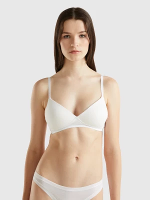 Benetton, Padded Bra In Organic Cotton, size 1°, White, Women United Colors of Benetton