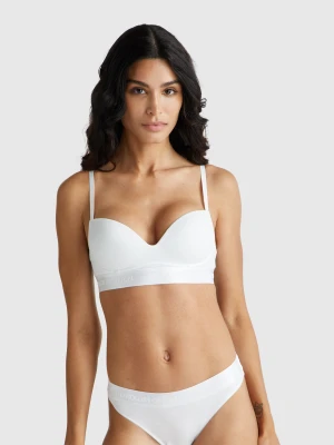 Benetton, Padded Bra In Stretch Cotton, Size: 1°, White, Women United Colors of Benetton