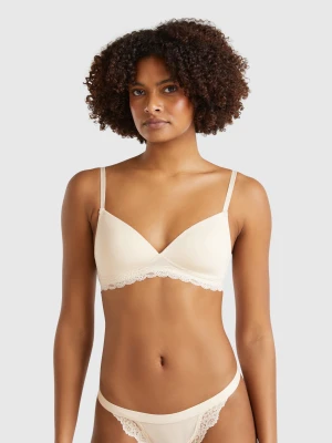 Benetton, Padded Bra In Stretch Modal®, size , Creamy White, Women United Colors of Benetton