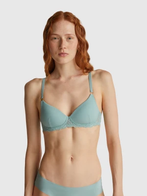 Benetton, Padded Bra With Lace, Size: 5°, Aqua, Women United Colors of Benetton