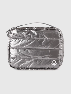 Benetton, Padded Fabric Pouch, Size: OS, Dark Gray, Women United Colors of Benetton