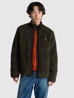 Benetton, Padded Fleece Jacket, Size: XL, Dark Green, Men United Colors of Benetton