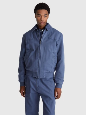 Benetton, Padded Jacket In Pure Cotton, Size: XL, Air Force Blue, Men United Colors of Benetton