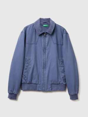 Benetton, Padded Jacket In Pure Cotton, Size: XS, Blue, Men United Colors of Benetton
