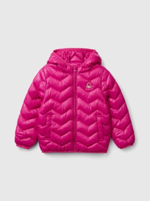 Benetton, Padded Jacket With Hood, size 82, Fuchsia, Kids United Colors of Benetton