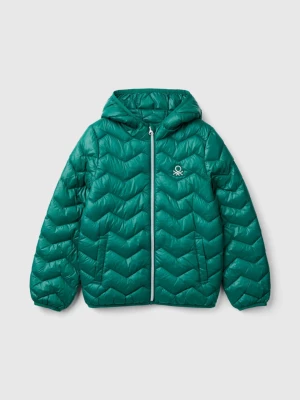 Benetton, Padded Jacket With Hood, size 2XL, Dark Green, Kids United Colors of Benetton