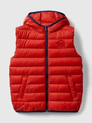 Benetton, Padded Jacket With Hood, size L, Brick Red, Kids United Colors of Benetton