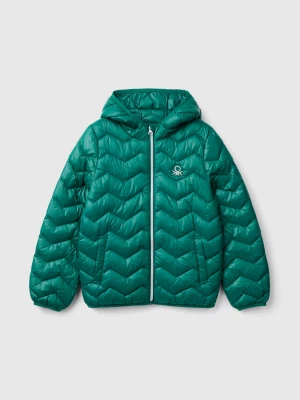 Benetton, Padded Jacket With Hood, size S, Dark Green, Kids United Colors of Benetton