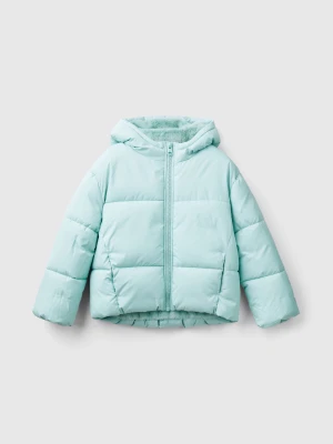 Benetton, Padded Jacket With Hood, Size: XL, Aqua, Kids United Colors of Benetton