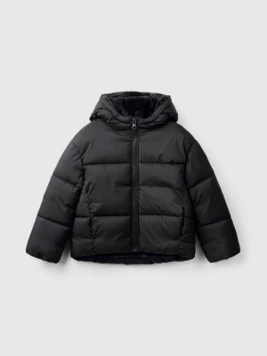 Benetton, Padded Jacket With Hood, size XL, Black, Kids United Colors of Benetton
