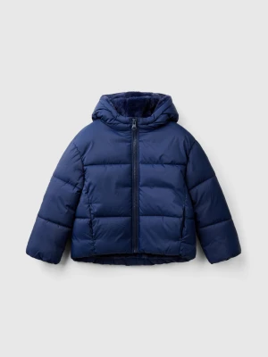 Benetton, Padded Jacket With Hood, Size: M, Dark Blue, Kids United Colors of Benetton