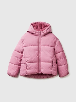 Benetton, Padded Jacket With Hood, Size: XL, Pink, Kids United Colors of Benetton
