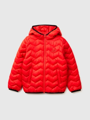 Benetton, Padded Jacket With Hood, Size: XL, Red, Kids United Colors of Benetton