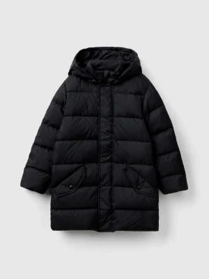 Benetton, Padded Jacket With Removable Hood, size XL, Black, Kids United Colors of Benetton