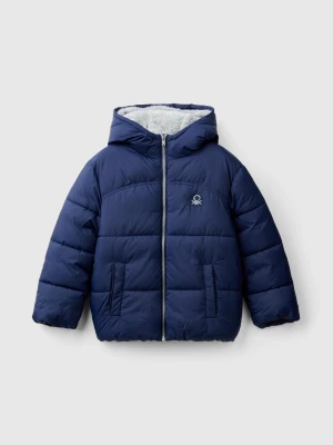 Benetton, Padded Jacket With Teddy Interior, size XL, Dark Blue, Kids United Colors of Benetton
