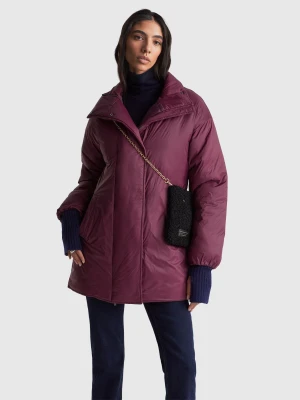 Benetton, Padded Nylon Jacket, Size: XS, Plum, Women United Colors of Benetton