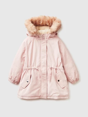 Benetton, Padded Parka With Drawstring, Size: 116, Pink, Kids United Colors of Benetton