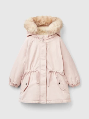 Benetton, Padded Parka With Drawstring, size 116, Soft Pink, Kids United Colors of Benetton