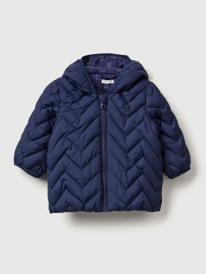 Benetton, Padded Puffer Jacket With Ear Flaps, Size: 82, Blue, Kids United Colors of Benetton