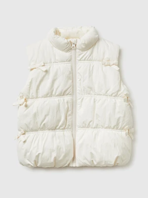 Benetton, Padded Vest With Bows, Size: 116, Creamy White, Kids United Colors of Benetton