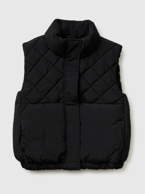 Benetton, Padded Vest With High Collar, Size: XL, Black, Kids United Colors of Benetton