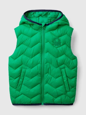 Benetton, Padded Vest With Hood, size 116, Green, Kids United Colors of Benetton