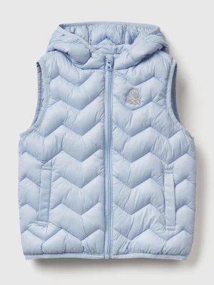 Benetton, Padded Vest With Hood, Size: 116, Light Blue, Kids United Colors of Benetton