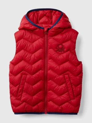 Benetton, Padded Vest With Hood, size 116, Red, Kids United Colors of Benetton