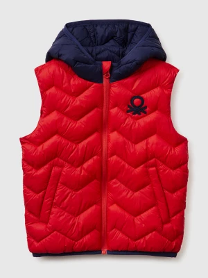 Benetton, Padded Vest With Hood, Size: 116, Red, Kids United Colors of Benetton
