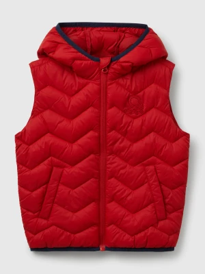 Benetton, Padded Vest With Hood, Size: 116, Red, Kids United Colors of Benetton