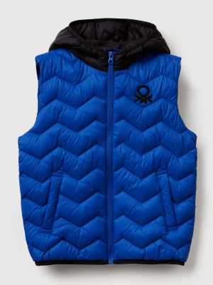 Benetton, Padded Vest With Hood, Size: XL, Blue, Kids United Colors of Benetton