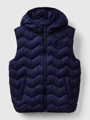 Benetton, Padded Vest With Hood, Size: XL, Dark Blue, Kids United Colors of Benetton