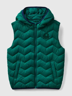 Benetton, Padded Vest With Hood, size XL, Dark Green, Kids United Colors of Benetton