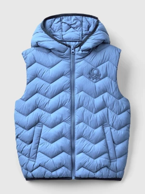 Benetton, Padded Vest With Hood, size XL, Light Blue, Kids United Colors of Benetton