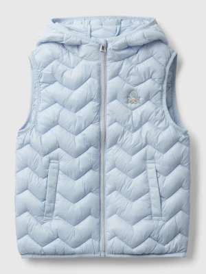 Benetton, Padded Vest With Hood, size XL, Light Blue, Kids United Colors of Benetton
