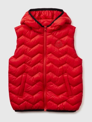 Benetton, Padded Vest With Hood, Size: XL, Red, Kids United Colors of Benetton