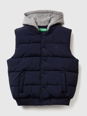 Benetton, Padded Vest With Removable Hood, Size: XL, Dark Blue, Kids United Colors of Benetton