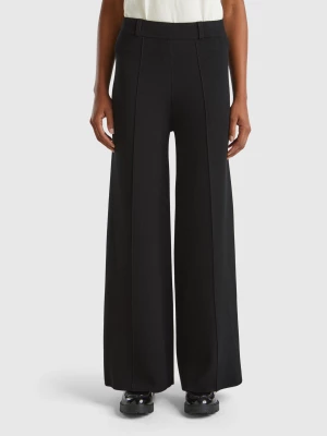 Benetton, Palazzo Trousers In Viscose Blend, size XS, Black, Women United Colors of Benetton