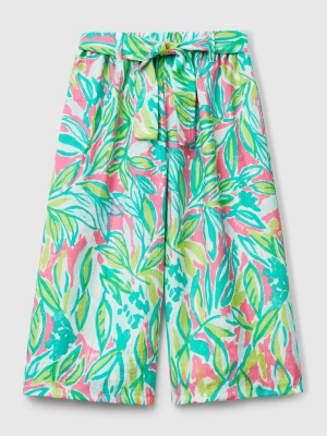 Benetton, Palazzo Trousers With Tropical Print, size 116, Multi-color, Kids United Colors of Benetton