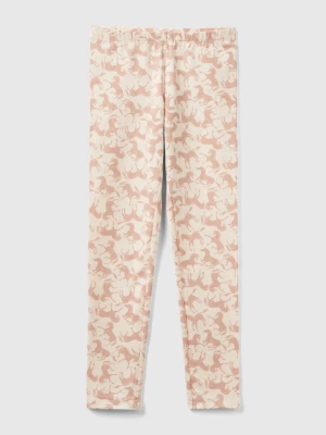 Benetton, Pale Pink Leggings With Horse Print, size L, Soft Pink, Kids United Colors of Benetton
