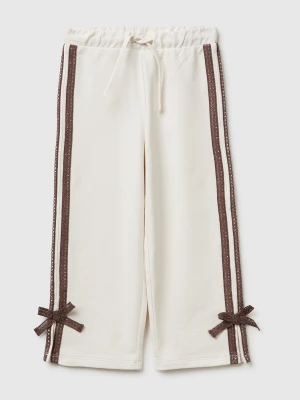 Benetton, Pants With Lace And Bows, Size: 116, Creamy White, Kids United Colors of Benetton