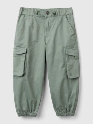 Benetton, Parachute Trousers In Stretch Cotton, size 104, Light Green, Kids United Colors of Benetton