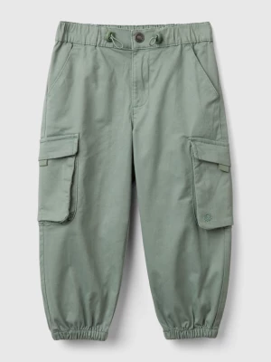 Benetton, Parachute Trousers In Stretch Cotton, size 98, Light Green, Kids United Colors of Benetton